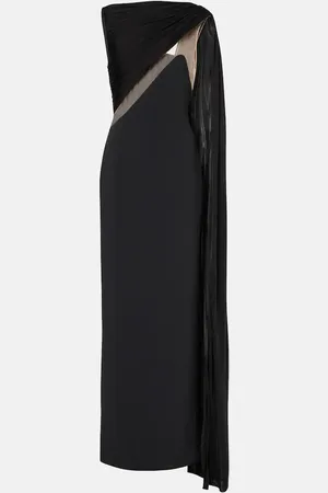 DAVID KOMA Draped jersey and tulle gown