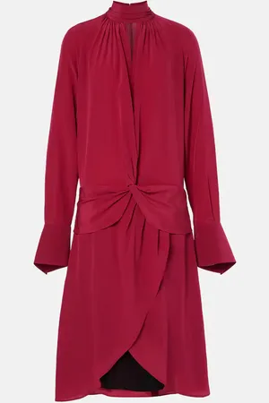 Nina Ricci Gathered silk crÃªpe midi dress