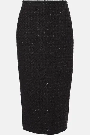 ROTATE Sequined bouclÃ© maxi skirt
