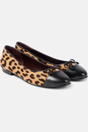 Tory Burch Leopard-print calf hair and leather ballet flats