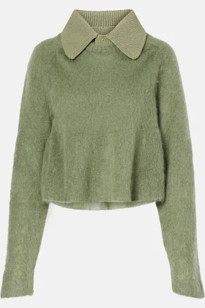 Loewe Peplum mohair-blend polo sweater