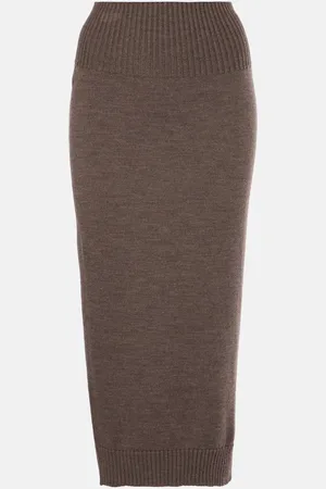 Max Mara Melk virgin wool midi skirt