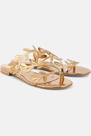 Gianvito Rossi Flavia metallic leather slides