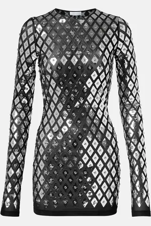 Paco rabanne Studded jersey minidress