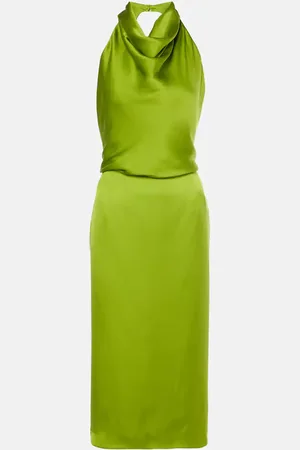MAGDA BUTRYM Halterneck silk satin midi dress