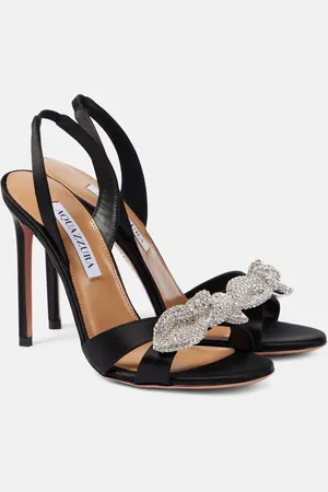 Aquazzura Very Bow Tie 105 embellished satin sandals