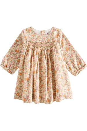 BONPOINT Felicie smocked cotton and wool dress
