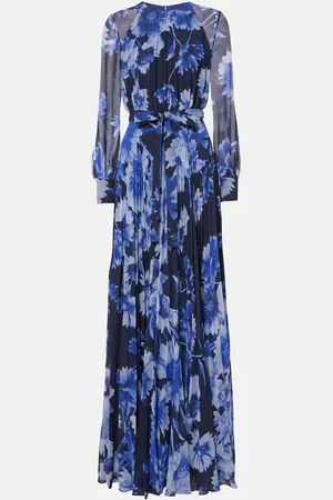 Erdem Floral pleated voile gown