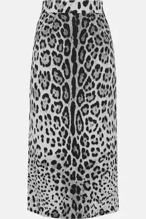 Dolce & Gabbana Leopard-print silk-blend pencil skirt