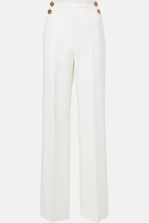Max Mara Polonia wool-blend canvas wide-leg pants