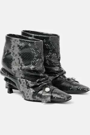 The Attico Juno 95 snake-effect leather ankle boots