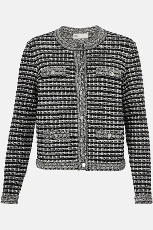 Tory Burch Wool and cotton-blend jacquard cardigan