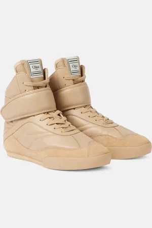 Chloé ChloÃ© Kick suede-trimmed leather high-top sneakers