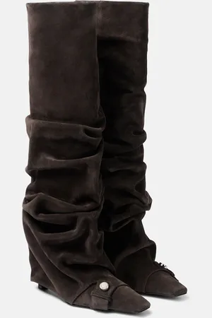 The Attico Juno 95 suede knee-high boots