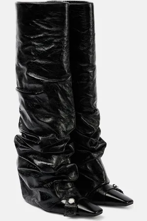 The Attico Juno 95 leather knee-high boots