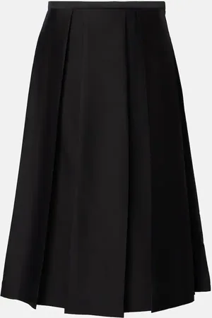 Totême Pleated wool and silk midi skirt