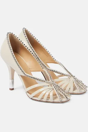 Chloé ChloÃ© Leonie crystal-embellished leather pumps