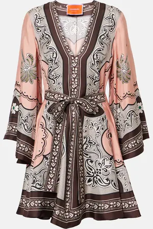 La DoubleJ Magnifico printed silk twill minidress