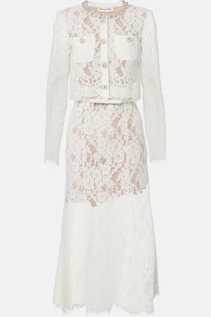 Self-Portrait Embellished lace midi dress