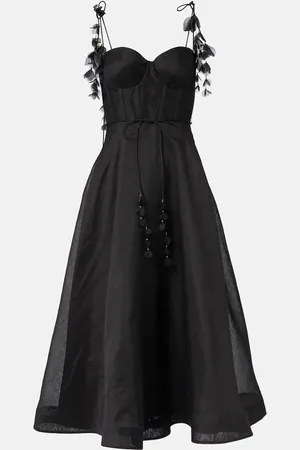 ZIMMERMANN Natura floral linen and silk bustier dress