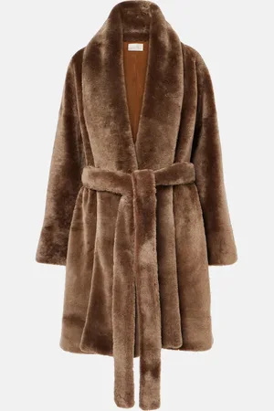 The Row Lucja shearling wrap coat