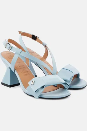Ganni Big Bow satin sandals