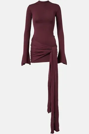AYA MUSE Draped silk-blend jersey minidress