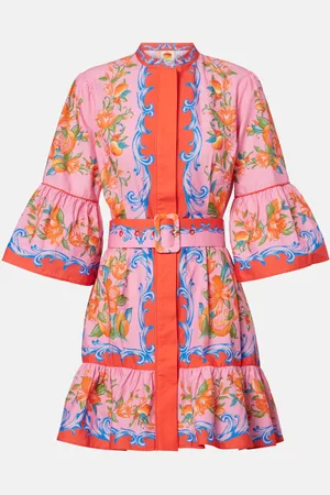 Farm Rio Floral belted cotton minidress