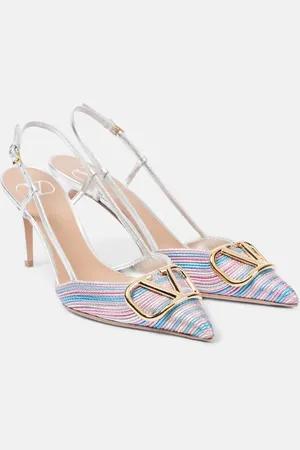 VALENTINO GARAVANI VLogo Signature 80 leather slingback pumps