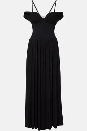 Simkhai Amarantha off-shoulder draped jersey maxi dress