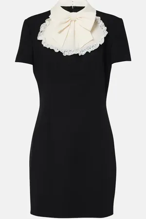 Alessandra Rich Wool-blend crÃªpe minidress