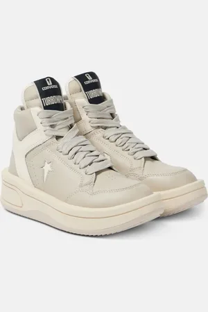 Rick Owens X Converse Turbowpn leather high-top sneakers