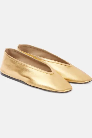 Le Monde Beryl Le Monde BÃ©ryl Luna metallic leather ballet flats