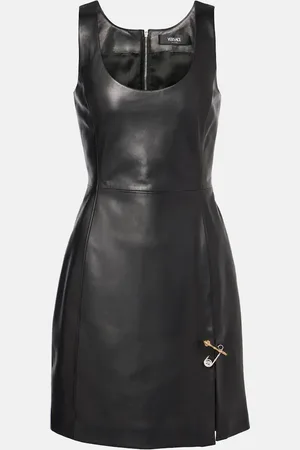 VERSACE Safety Pin leather minidress