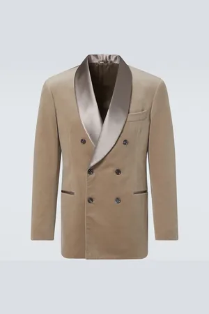 Brunello Cucinelli Satin-trimmed cotton velvet tuxedo