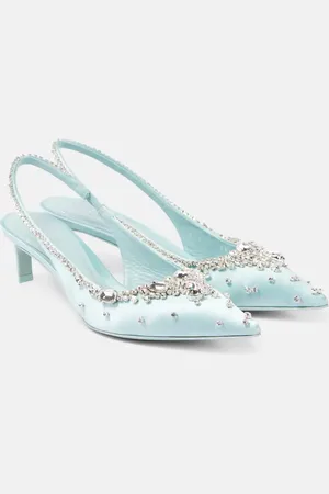 Gucci Crystal-embellished satin slingback pumps