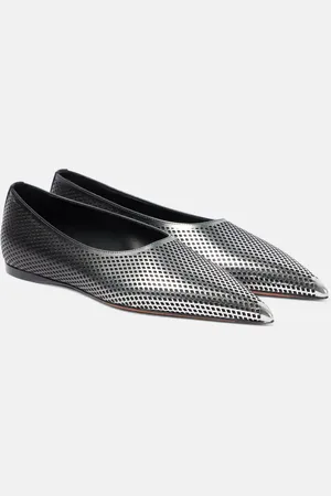 Alaïa AlaÃ¯a DÃ©gradÃ© fishnet leather ballet flats