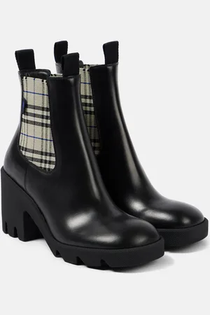 Burberry Check leather Chelsea boots