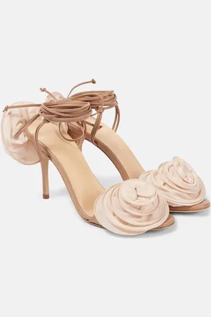MAGDA BUTRYM Floral-appliquÃ© leather sandals