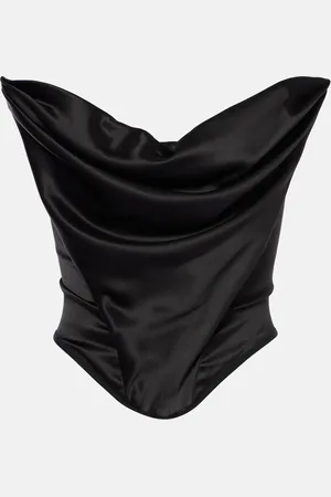 MAGDA BUTRYM Draped silk-blend satin corset