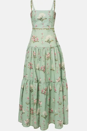 Agua by Agua Bendita Lima floral linen maxi dress