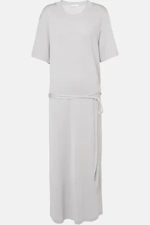 LEMAIRE Belted cotton jersey midi dress