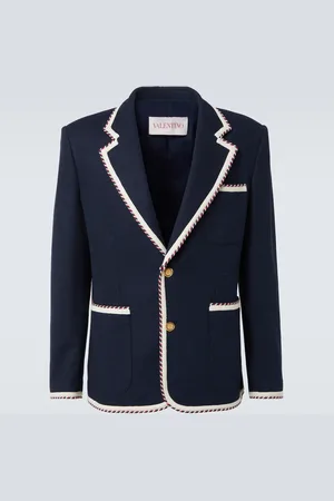 VALENTINO Cotton and linen-blend jersey blazer