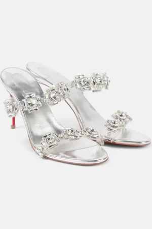 Christian Louboutin Just Jewel 85 embellished PVC mules