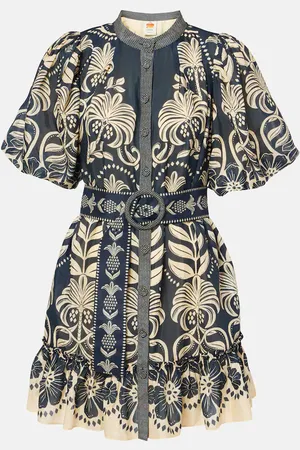 Farm Rio Printed cotton-blend minidress