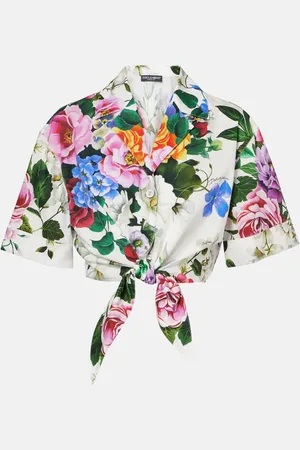 Dolce & Gabbana Cropped floral cotton shirt