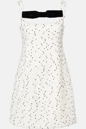 Nina Ricci Polka-dot wool-blend tweed minidress