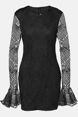 ROTATE Mesh-trimmed minidress