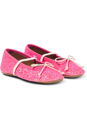 PèPè PÃ¨PÃ¨ Bow-detail glitter ballet flats