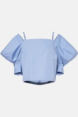SACAI Striped cotton poplin top